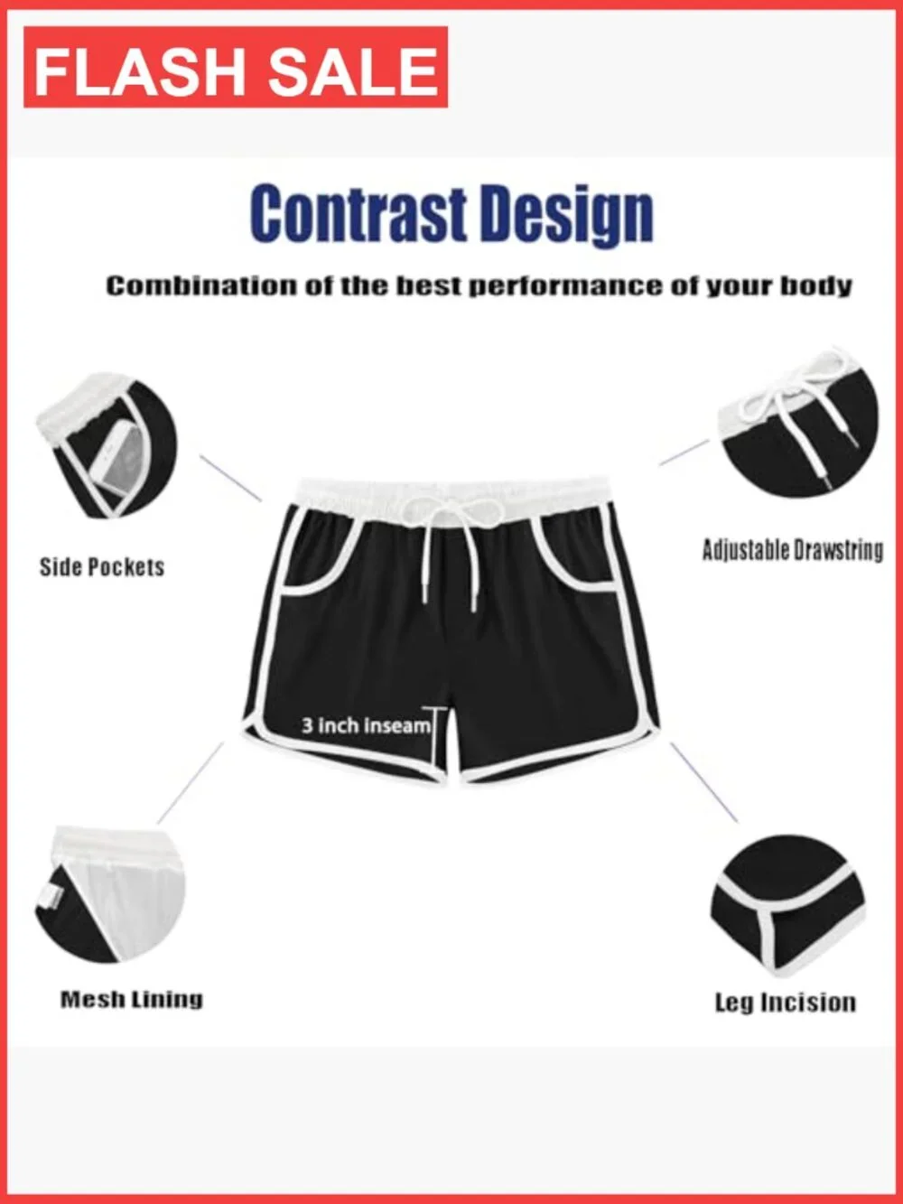 Men's Quick Dry Swim Trunks Board Shorts with Mesh Liner